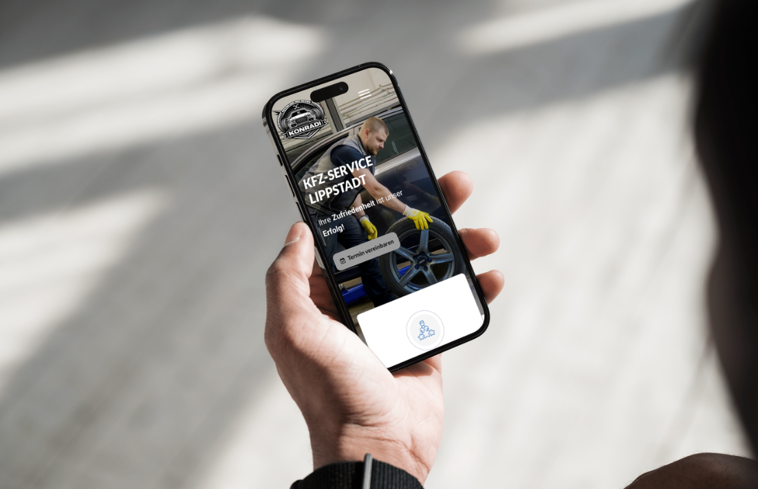 Smartphone Mockup mit Konradi Kfz-Service aus Lippstadt